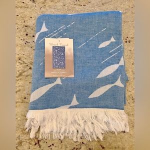Turkish beach towel,blue fish design,new with tags.